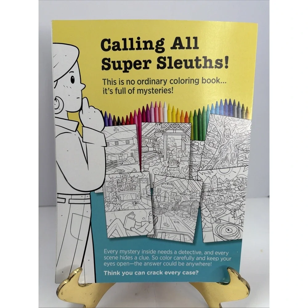 Color-Me Mysteries Coloring Book - 42 Mysteries Activities Any Kid Can Solve NEW